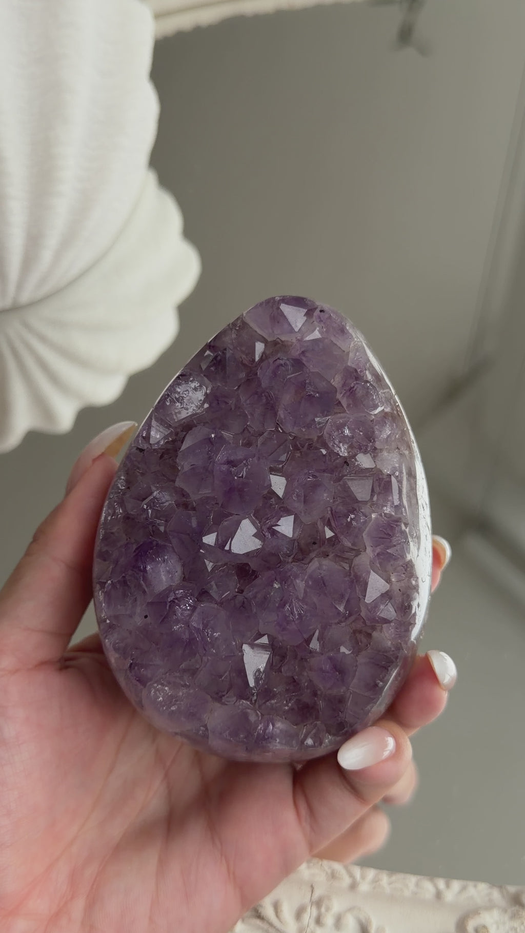 Brazilian Amethyst Druzy Egg #A (Stand Included)