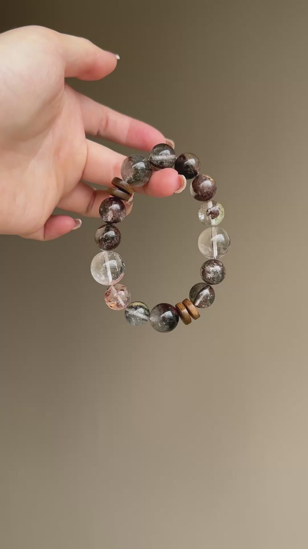 Mixed Phantom Quartz Crystal Bracelet