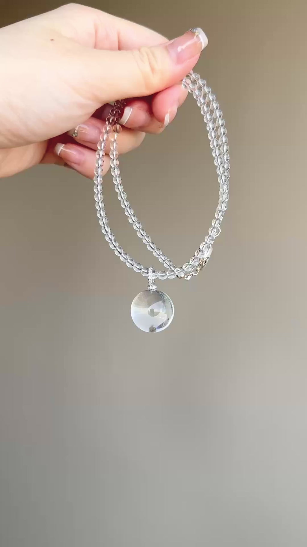 Clear Quartz Beaded Necklace
