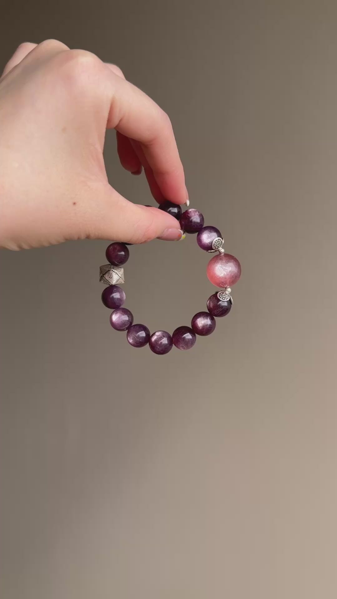 Purple Lepidolite & Pink Lepidolite Bracelet