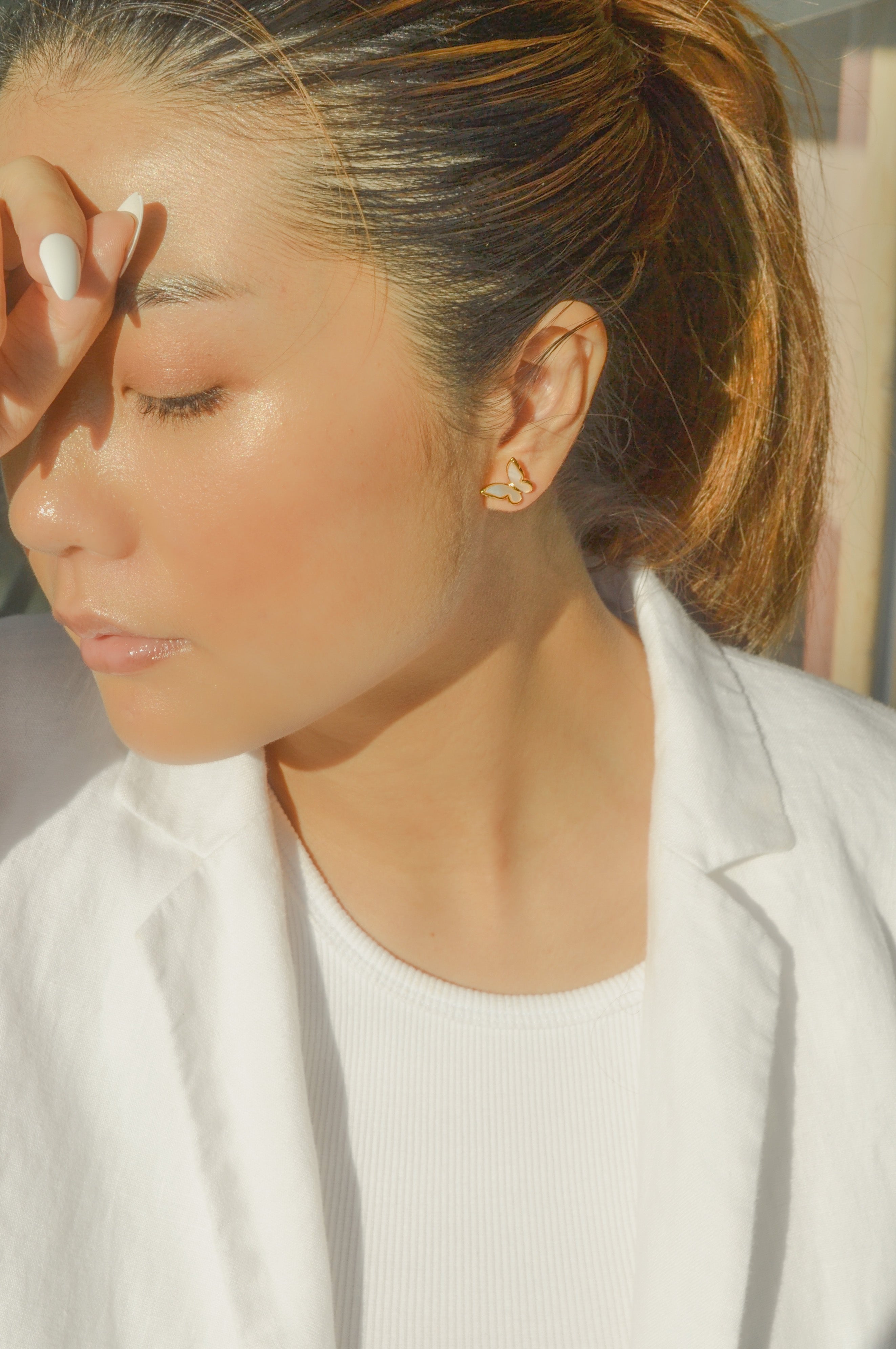 Mother of Pearl Butterfly Studs