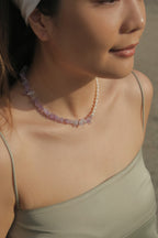 Lavender Amethyst & Pearl Beaded Necklace