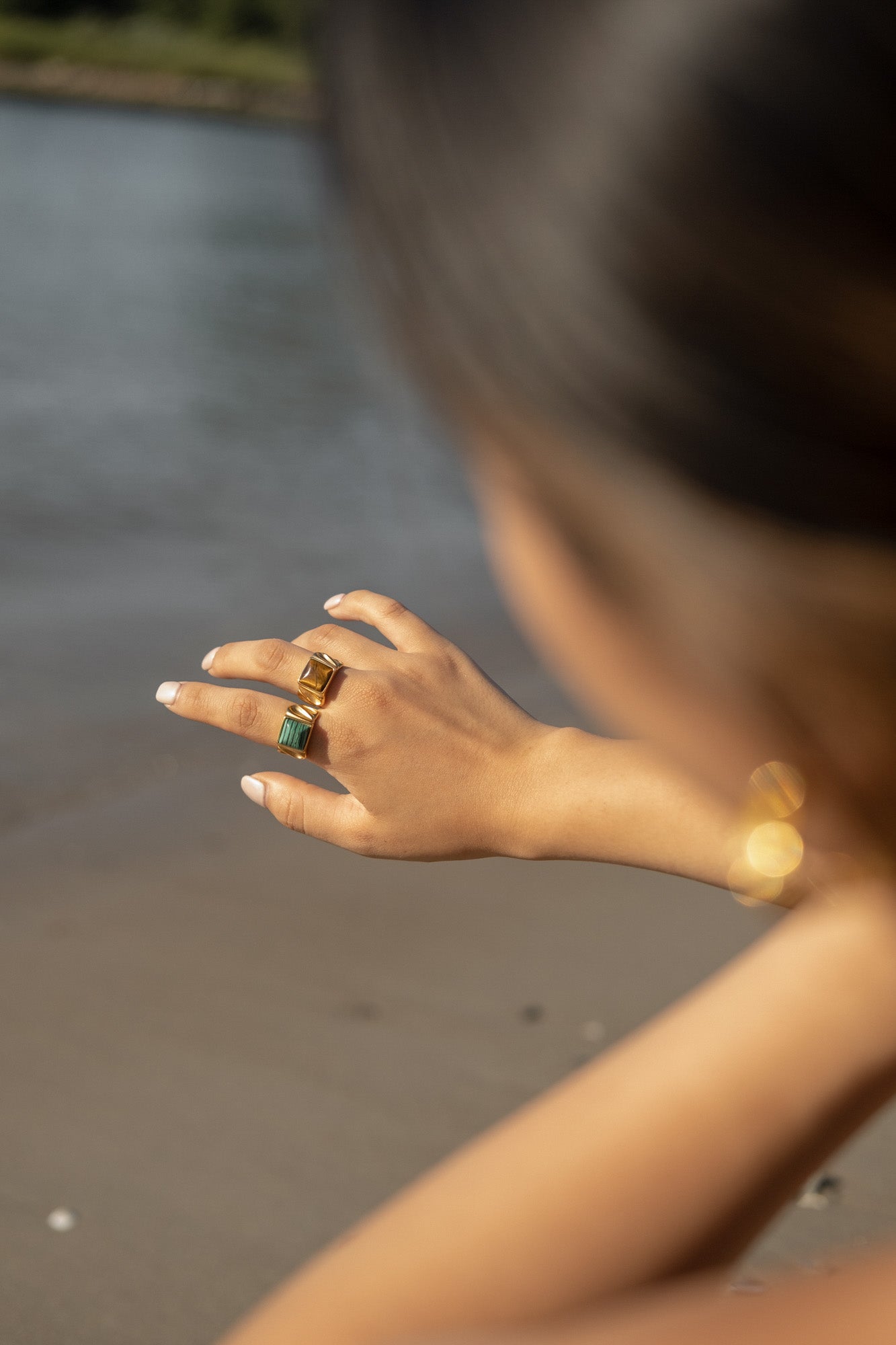 Square Malachite Ring