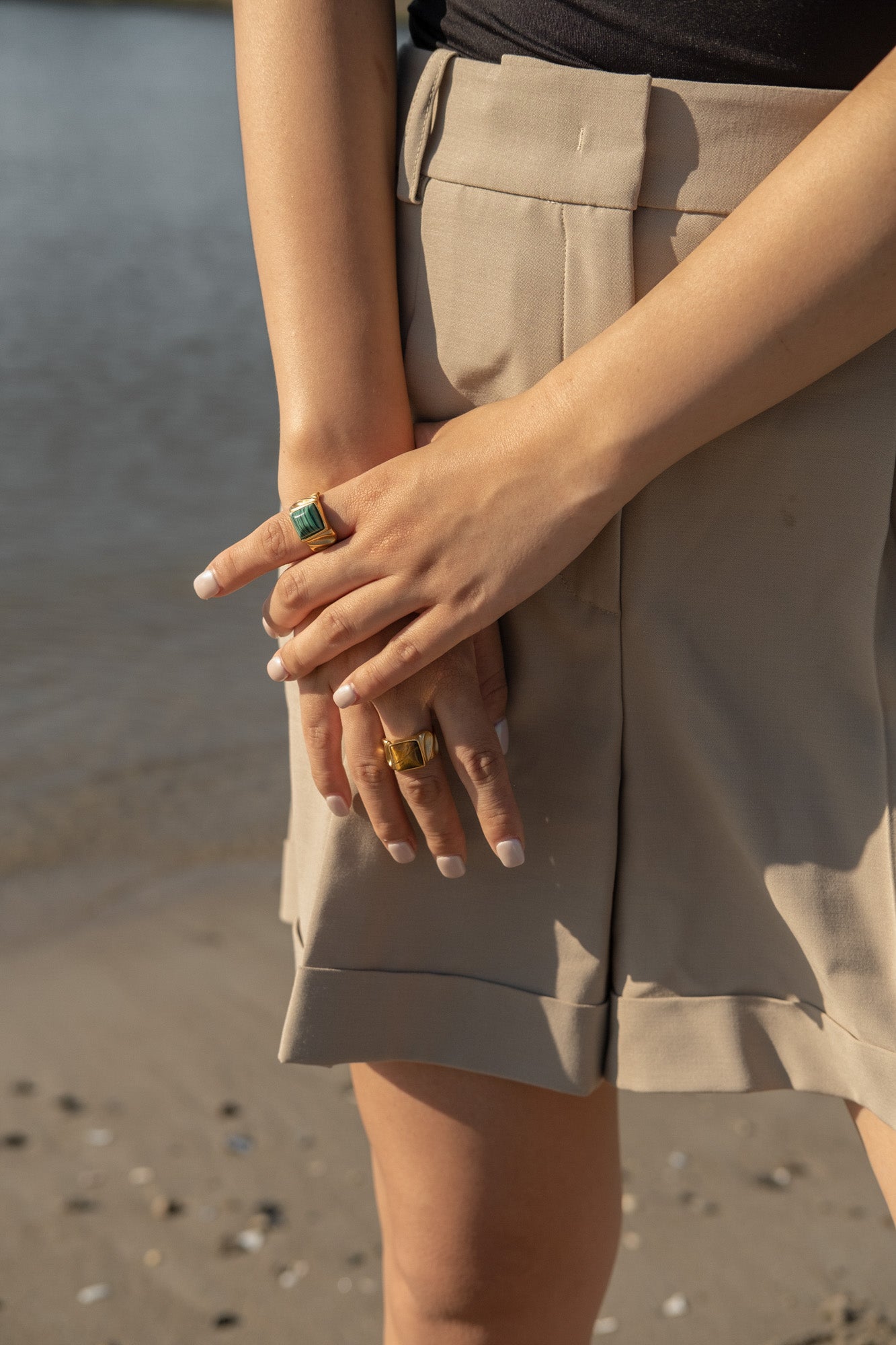 Square Malachite Ring