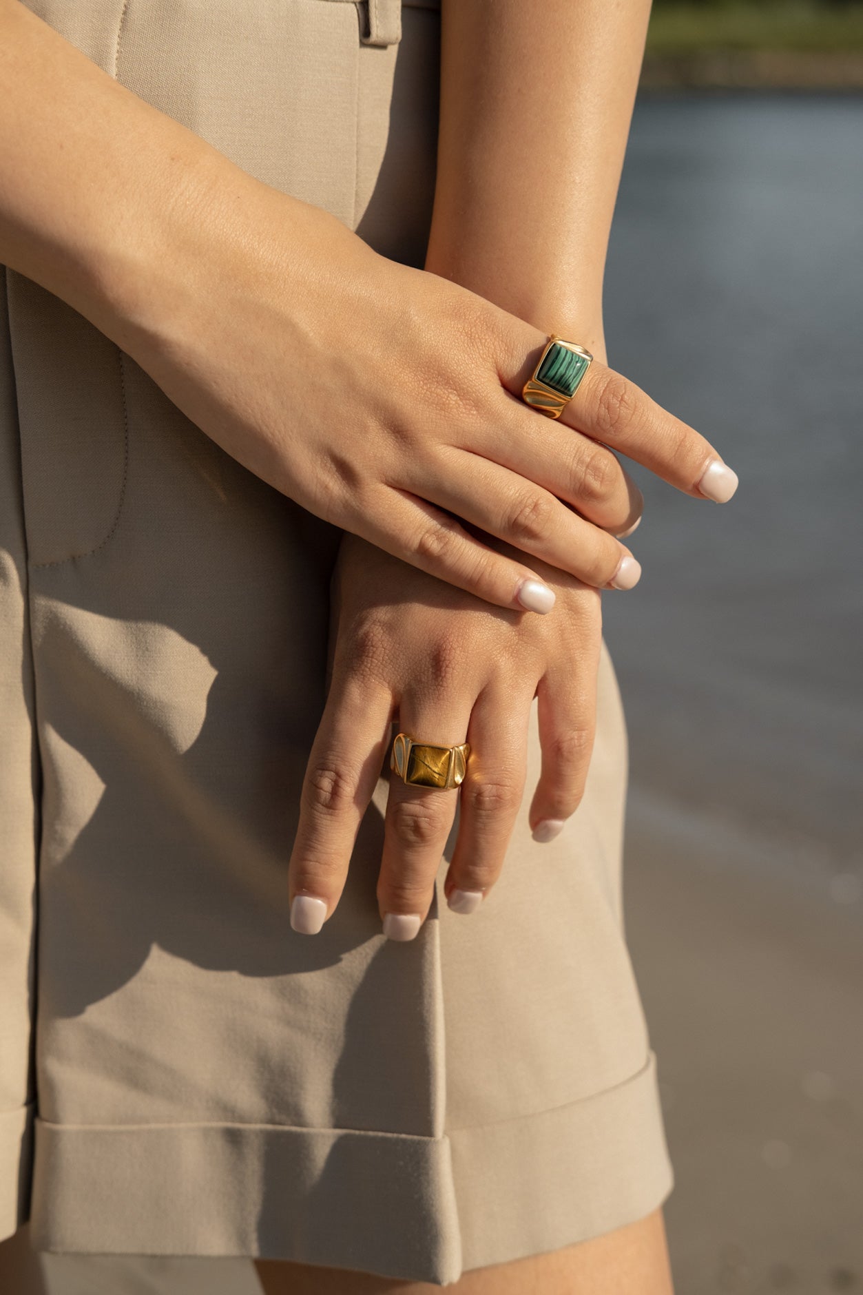 Square Malachite Ring