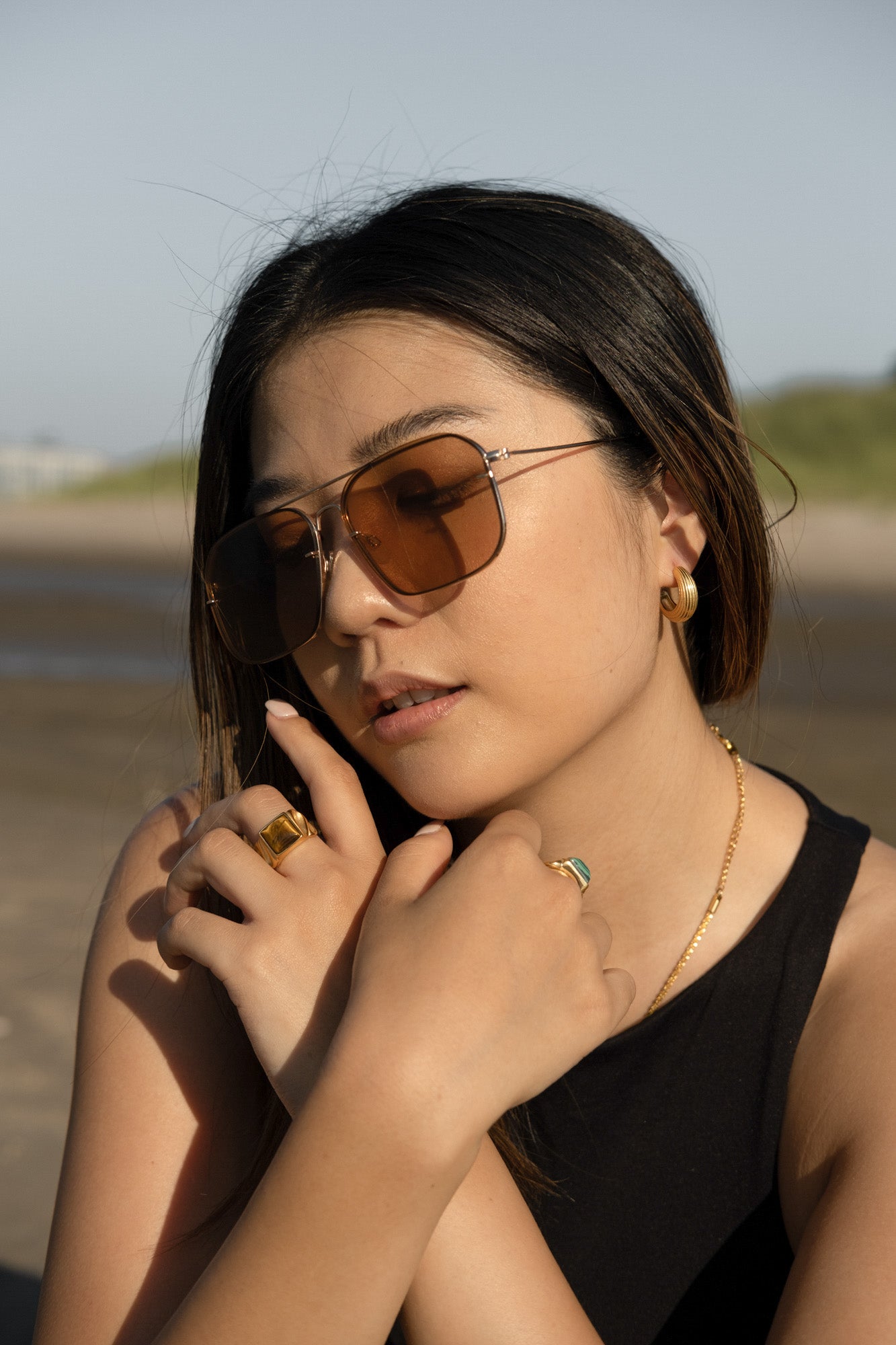 Square Malachite Ring