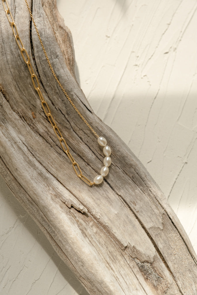 Paperclip Chain & Pearl Necklace