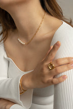 Paperclip Chain & Pearl Necklace