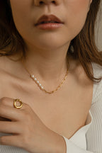 Paperclip Chain & Pearl Necklace