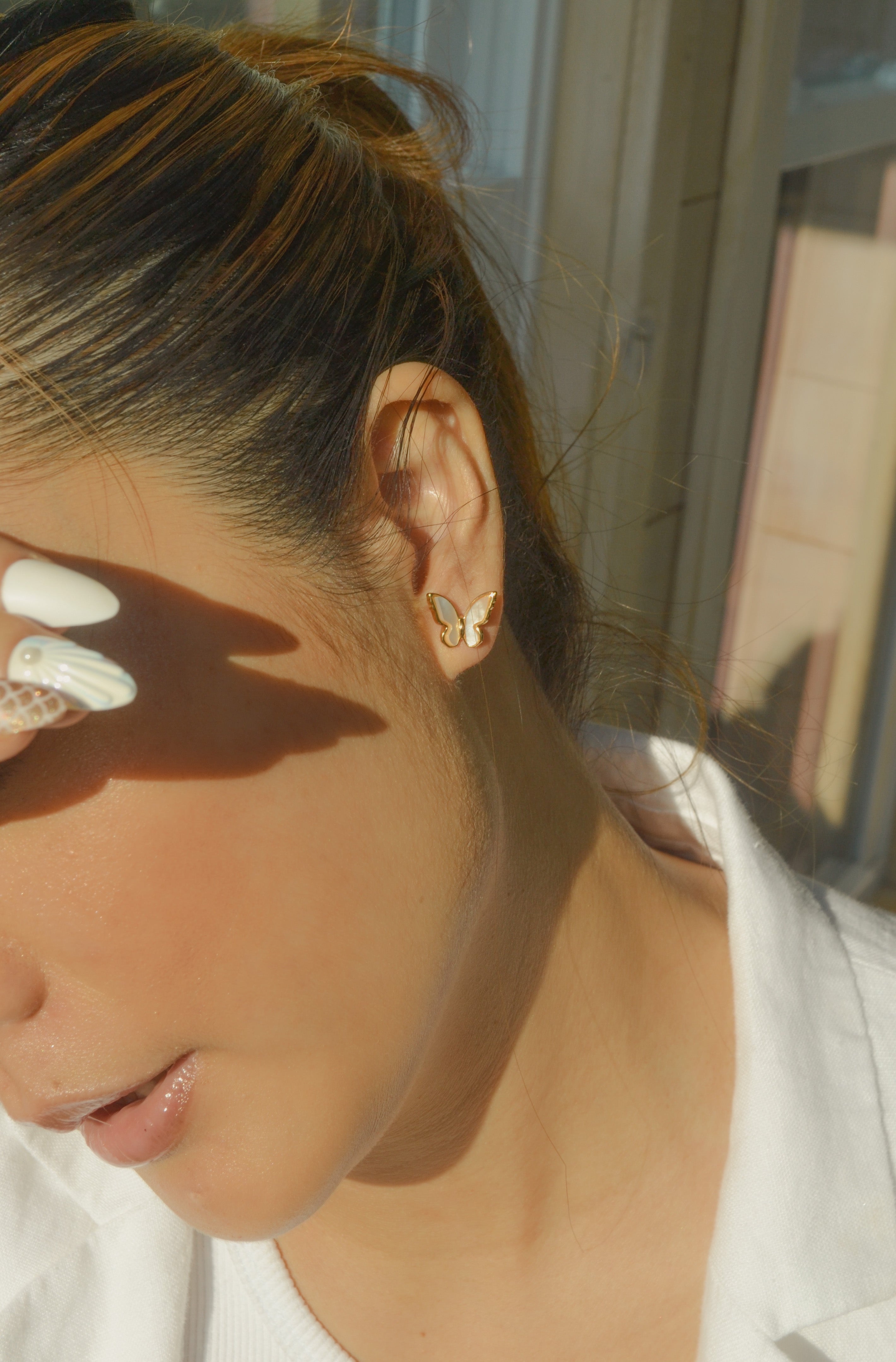 Mother of Pearl Butterfly Studs