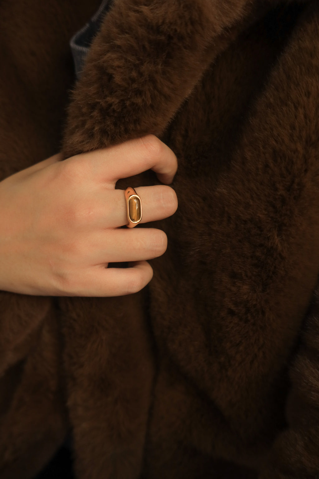 Baguette Tiger's Eye Ring