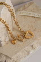 Chunky Heart & Charm Necklace