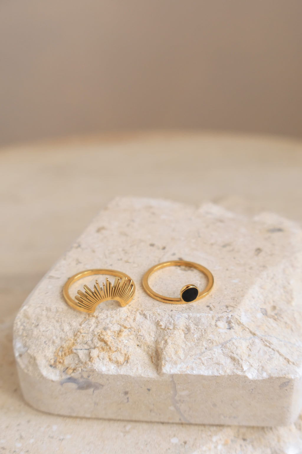 Sunburst Onyx Ring Set