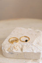 Sunburst Onyx Ring Set