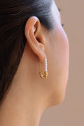 Safety Pin Pearl Earrings