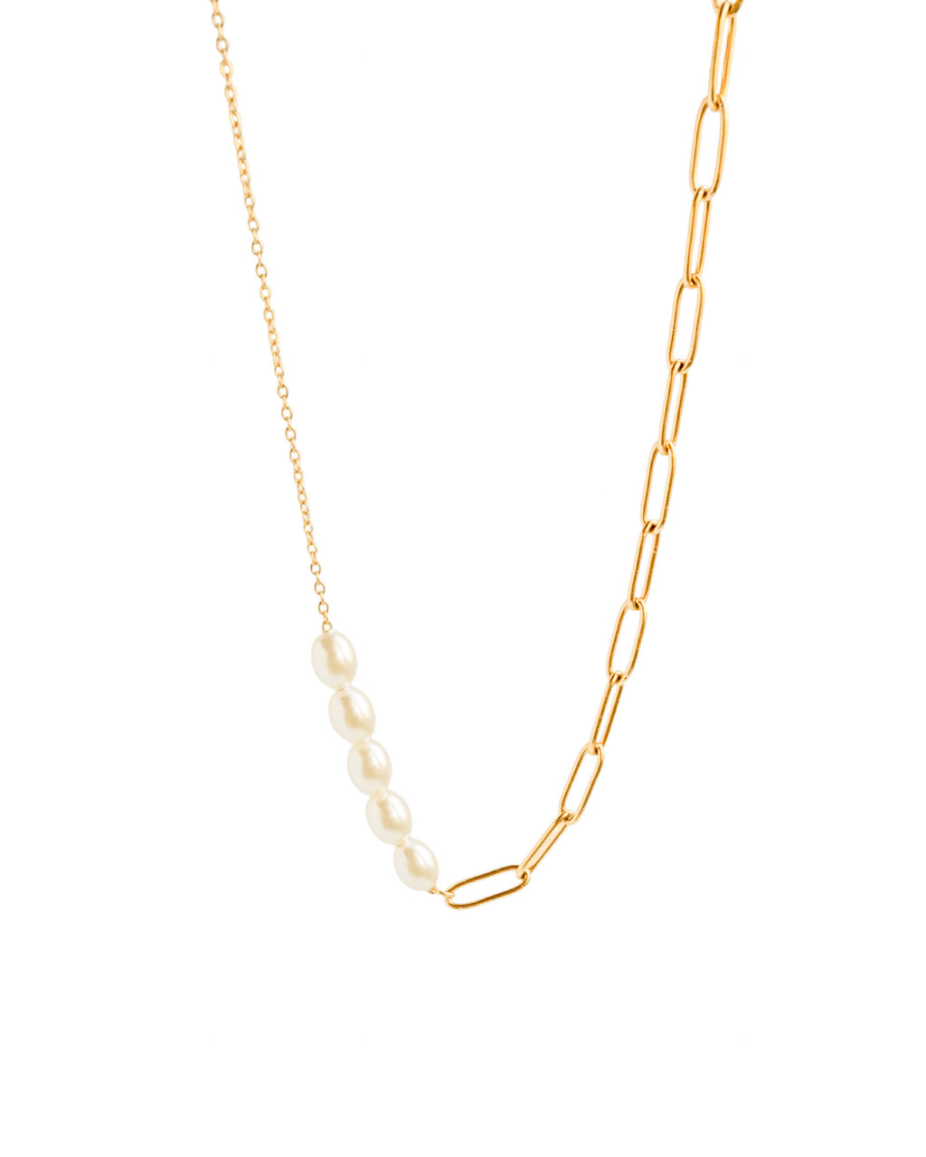 Paperclip Chain & Pearl Necklace