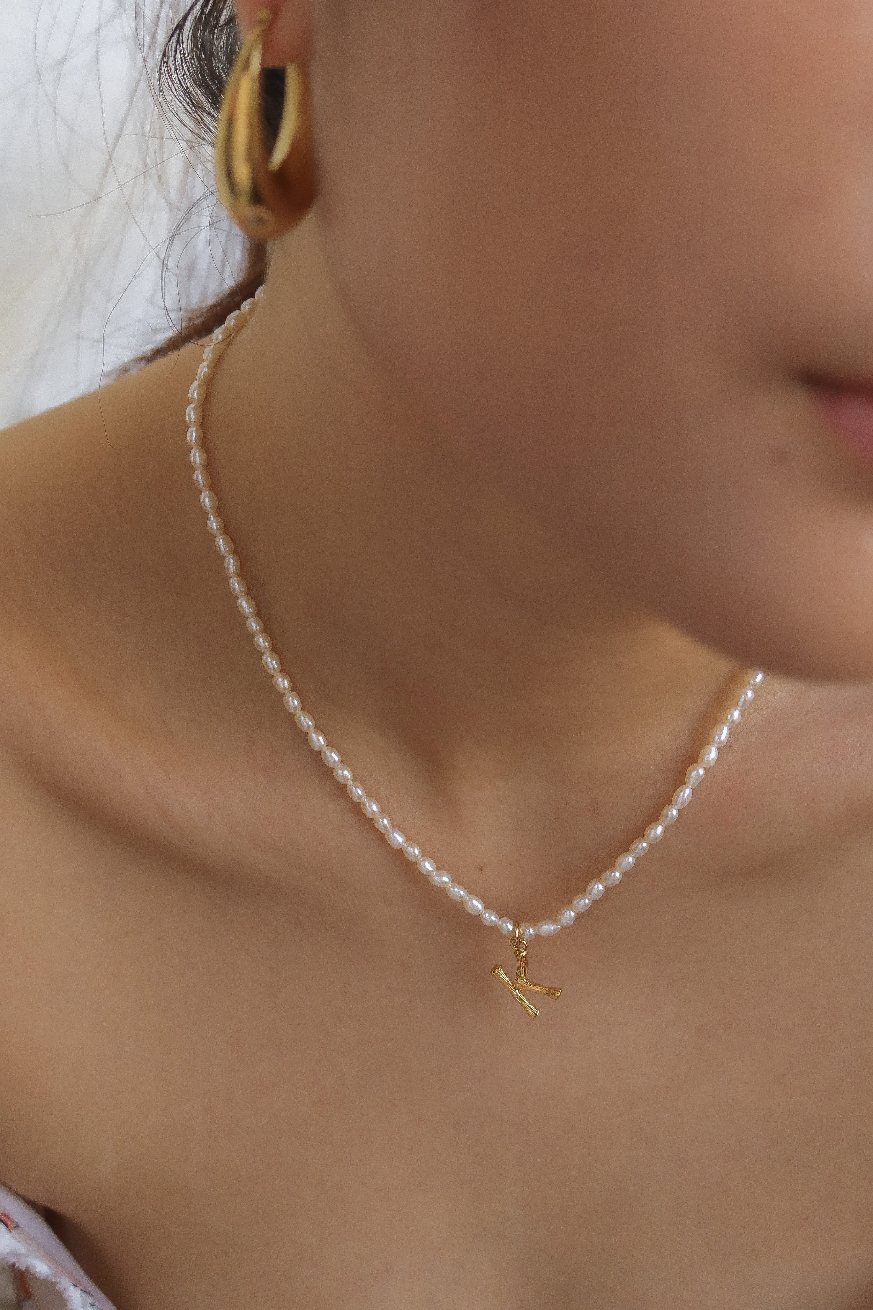 Pearl & Initial Necklace