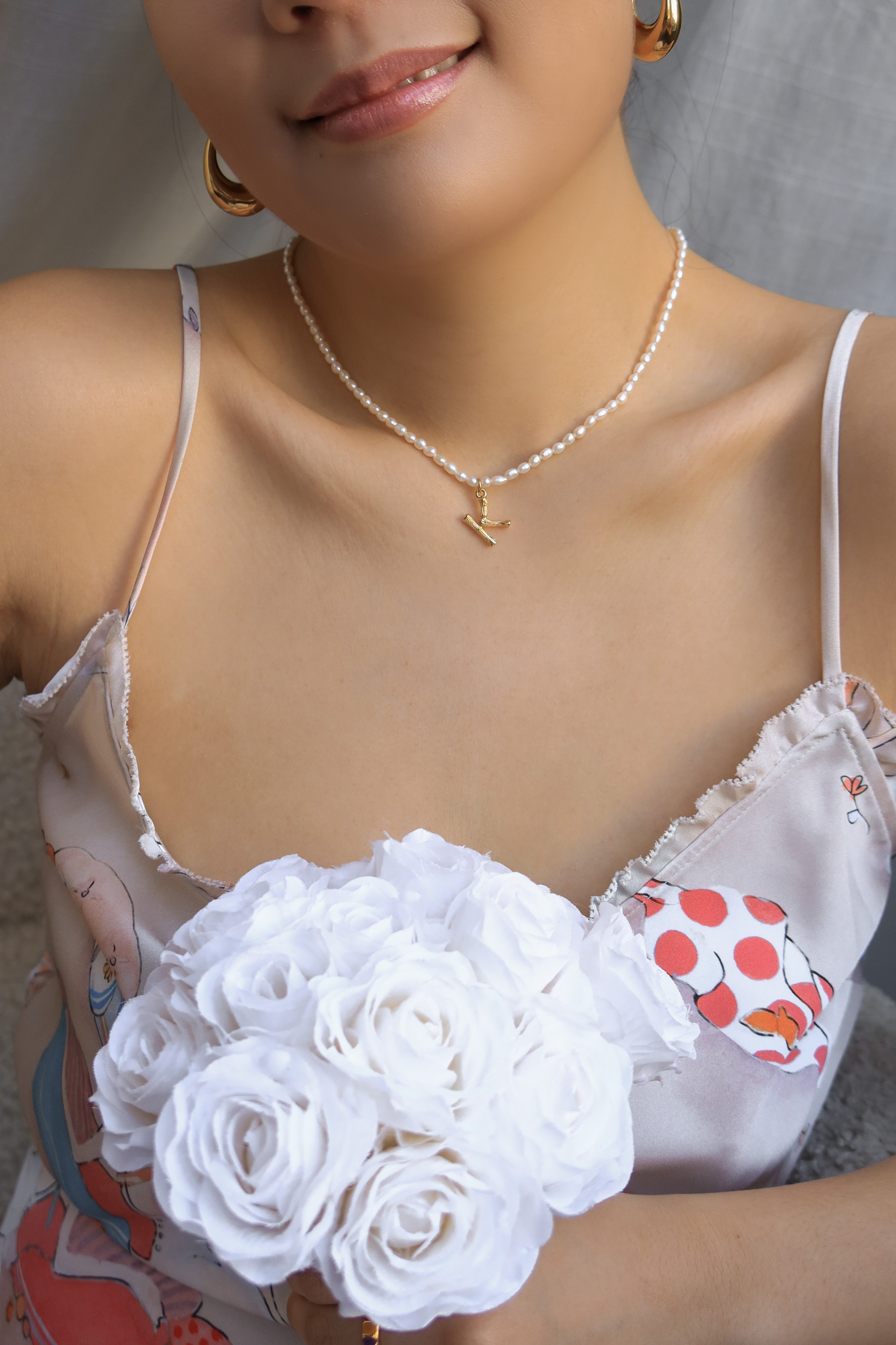 Pearl & Initial Necklace