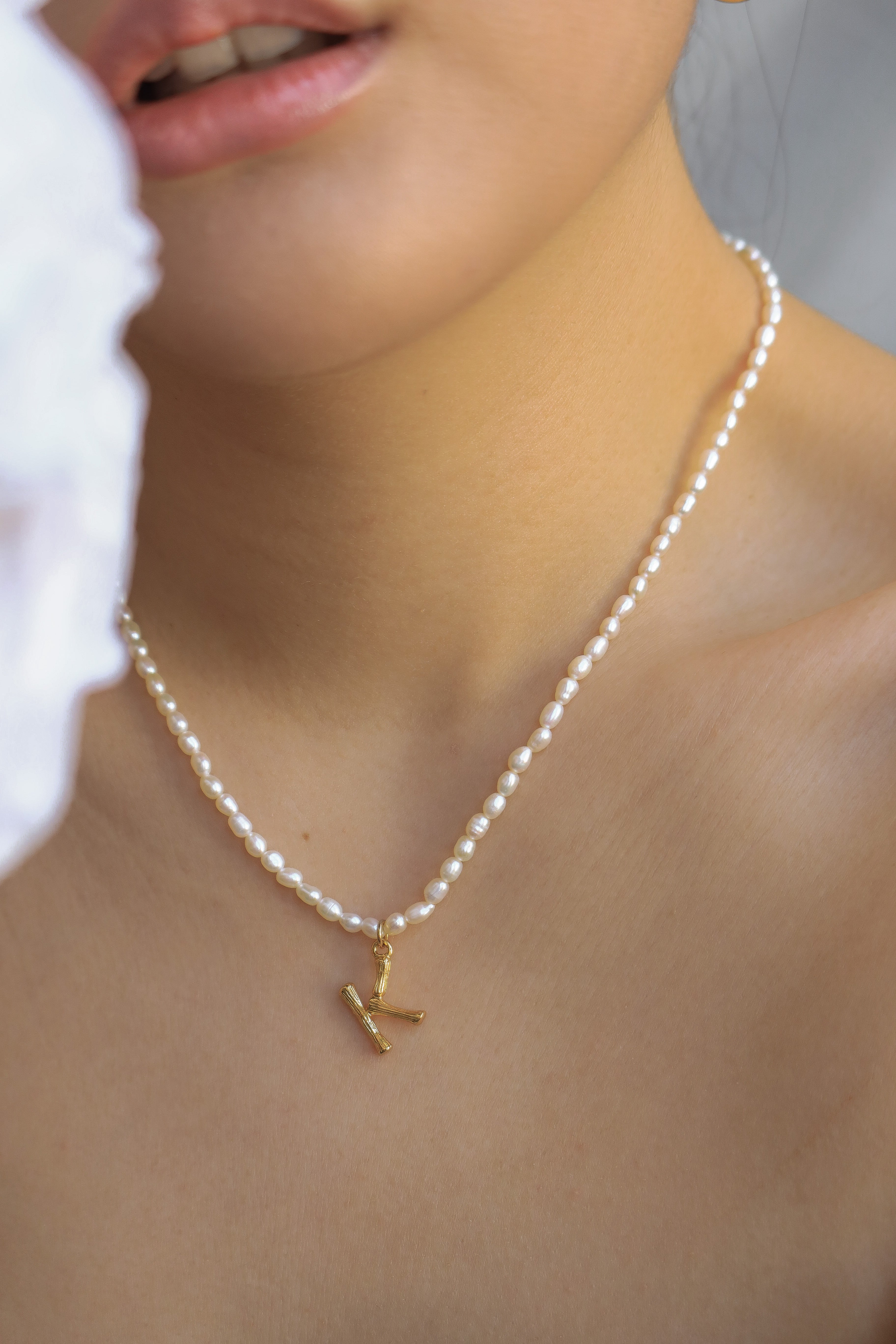 Pearl & Initial Necklace