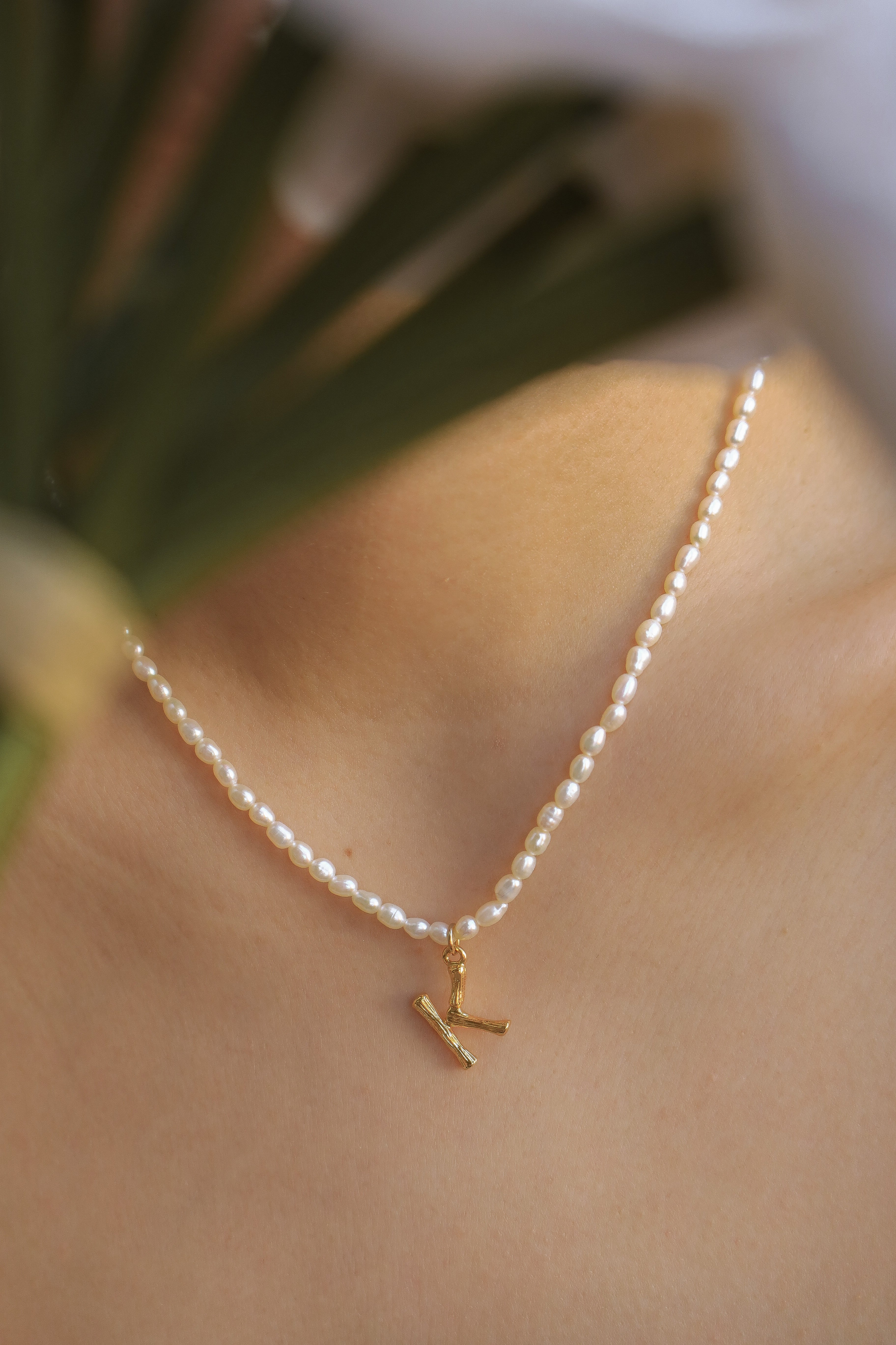 Pearl & Initial Necklace