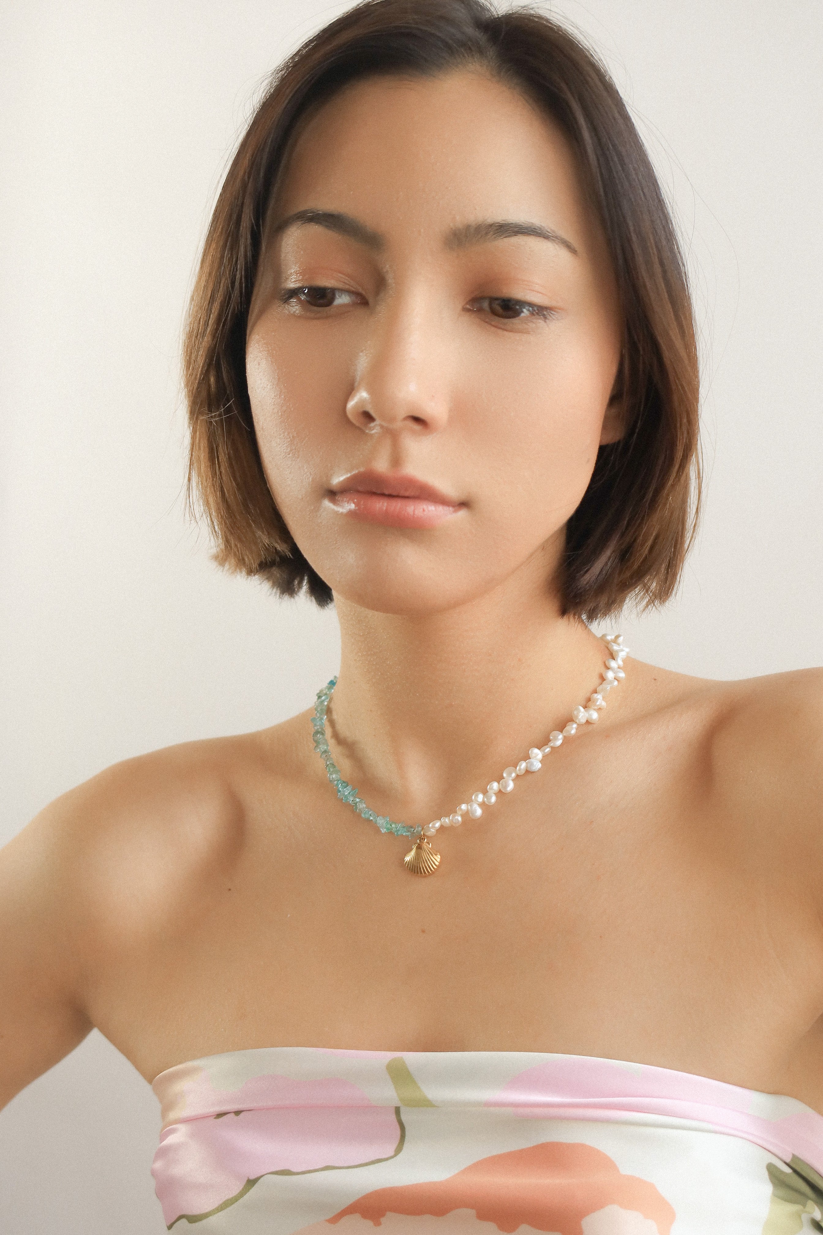 Aqua Beaded Necklace