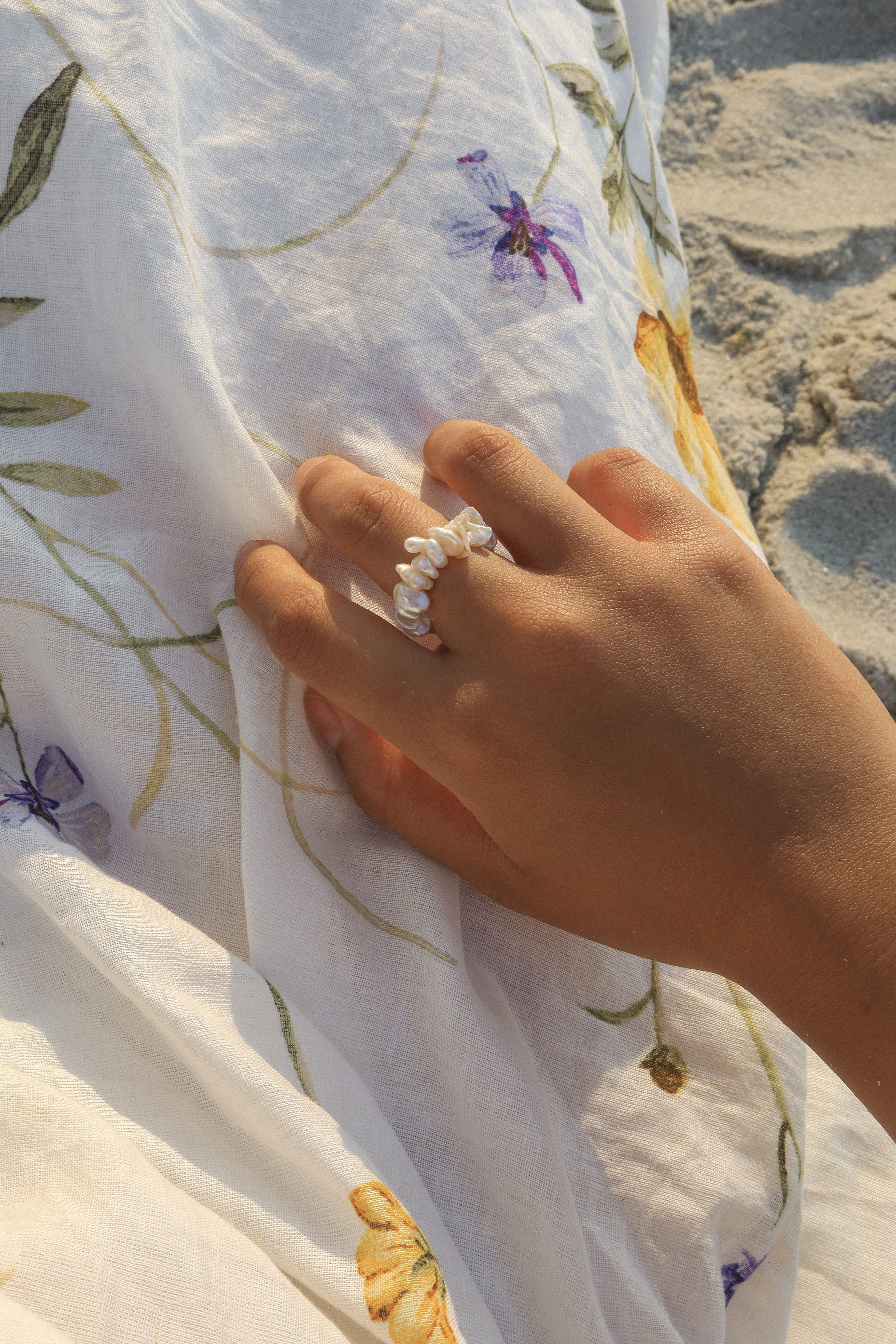 Baroque Pearl Beaded Ring