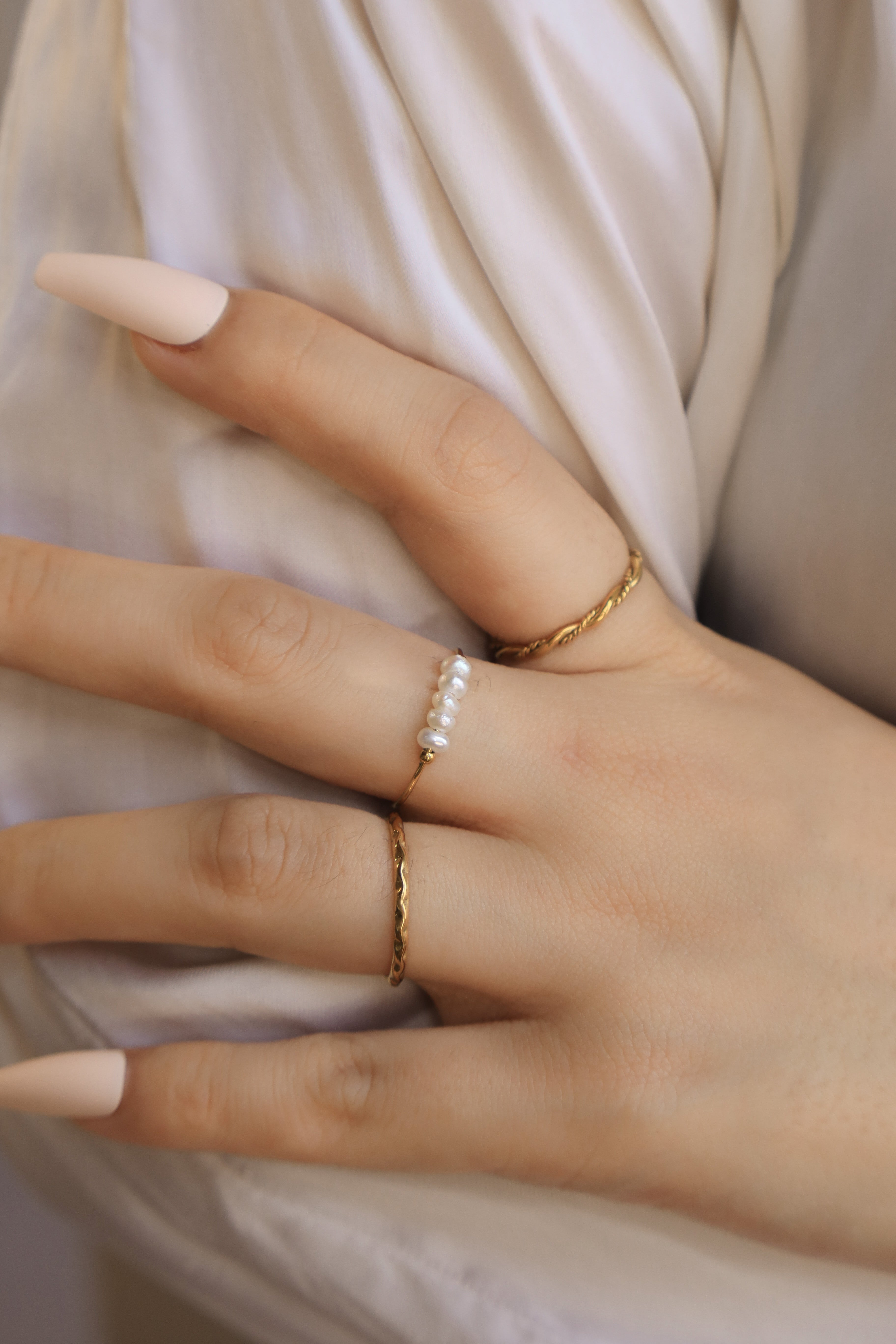 Baroque Pearl Beaded Ring