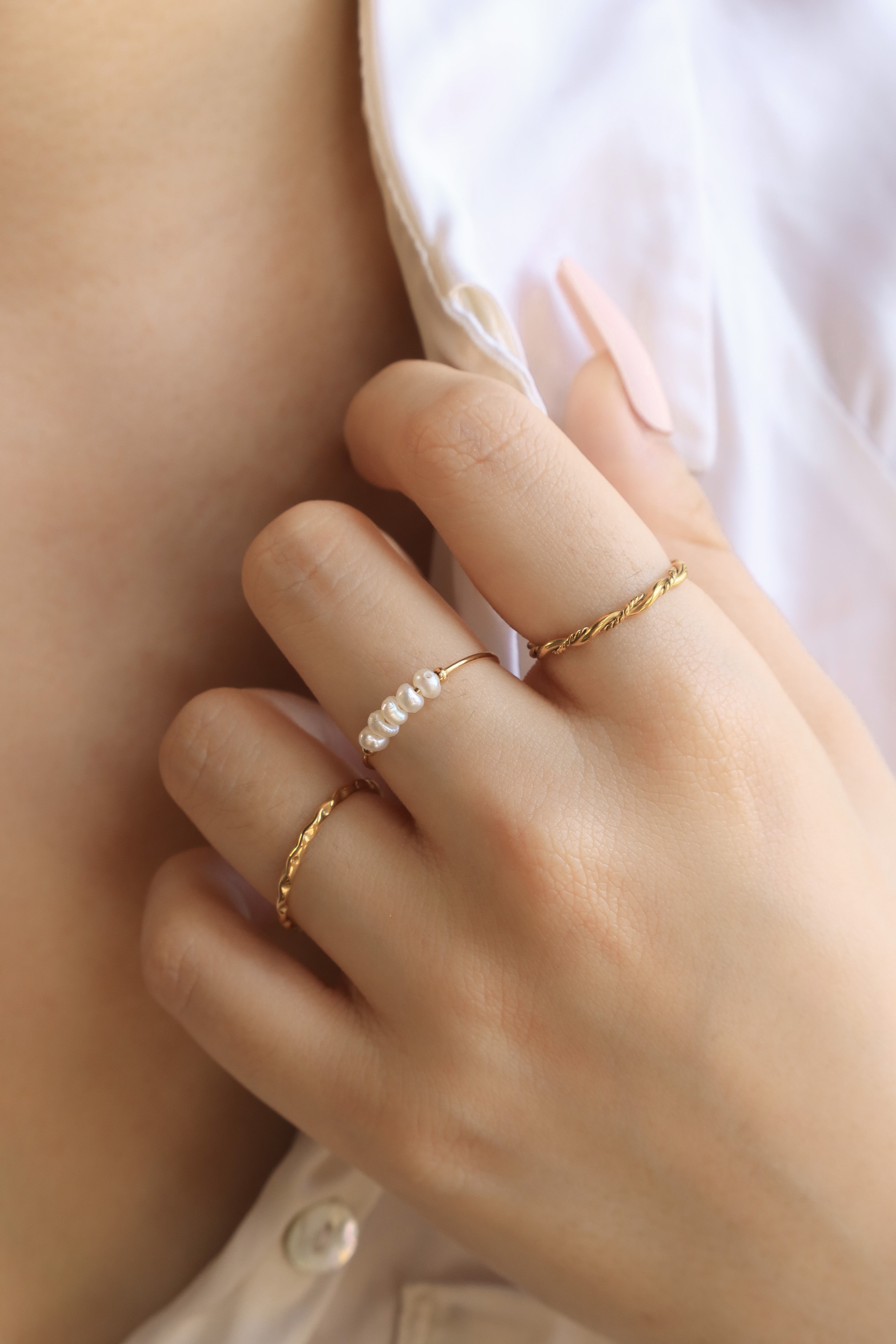 Baroque Pearl Beaded Ring