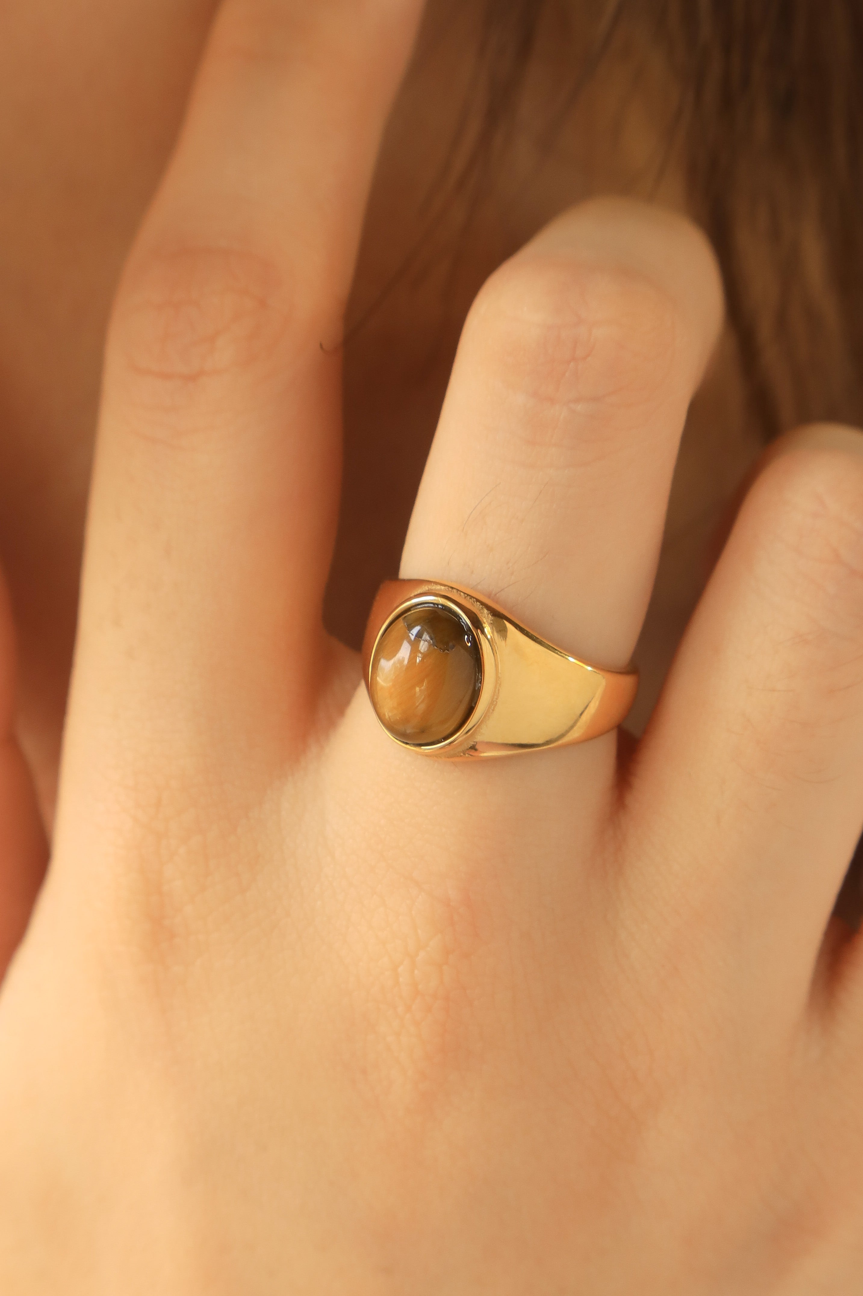 Oval Tiger Eye Ring