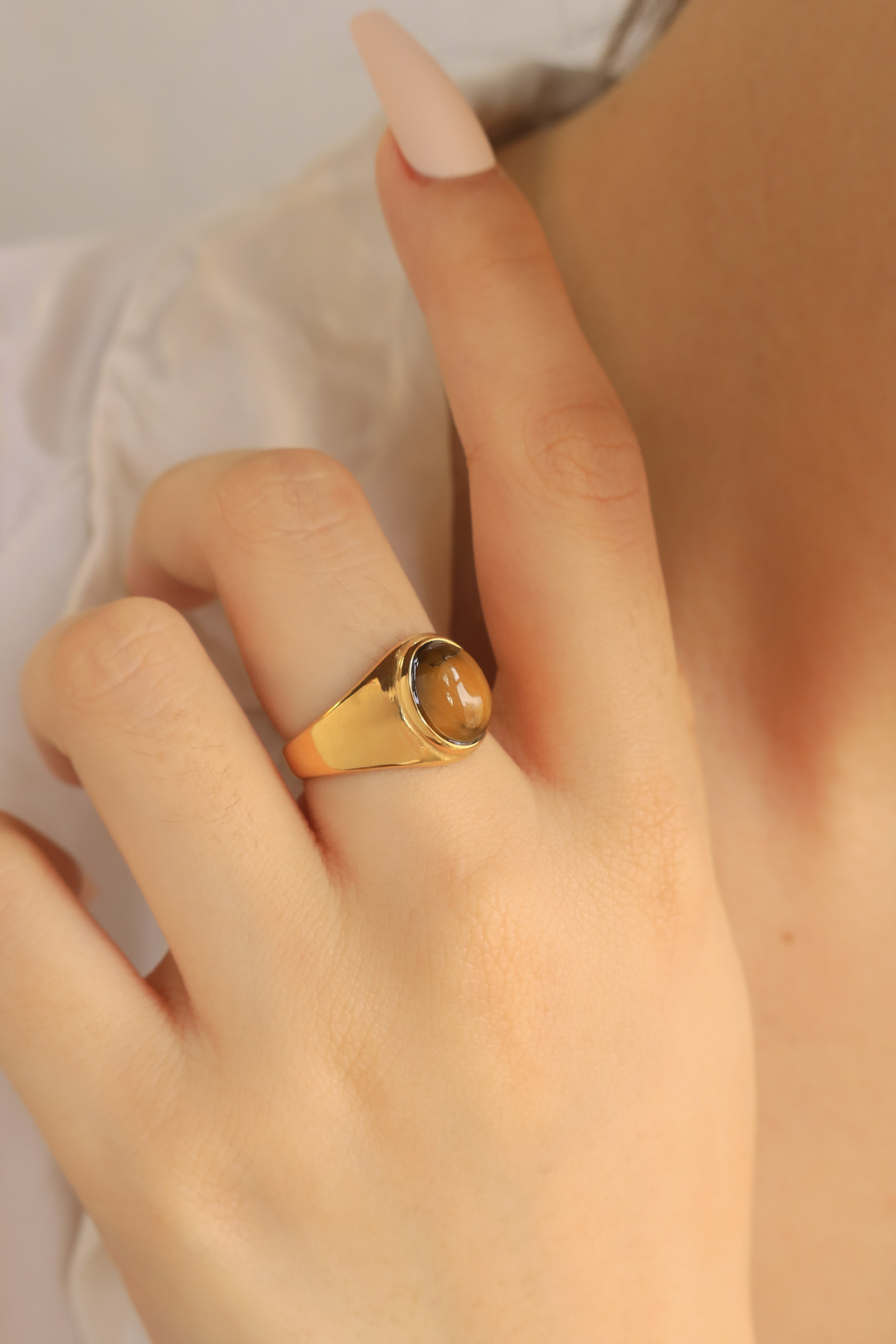 Oval Tiger Eye Ring