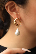 Abstract Pearl Earrings