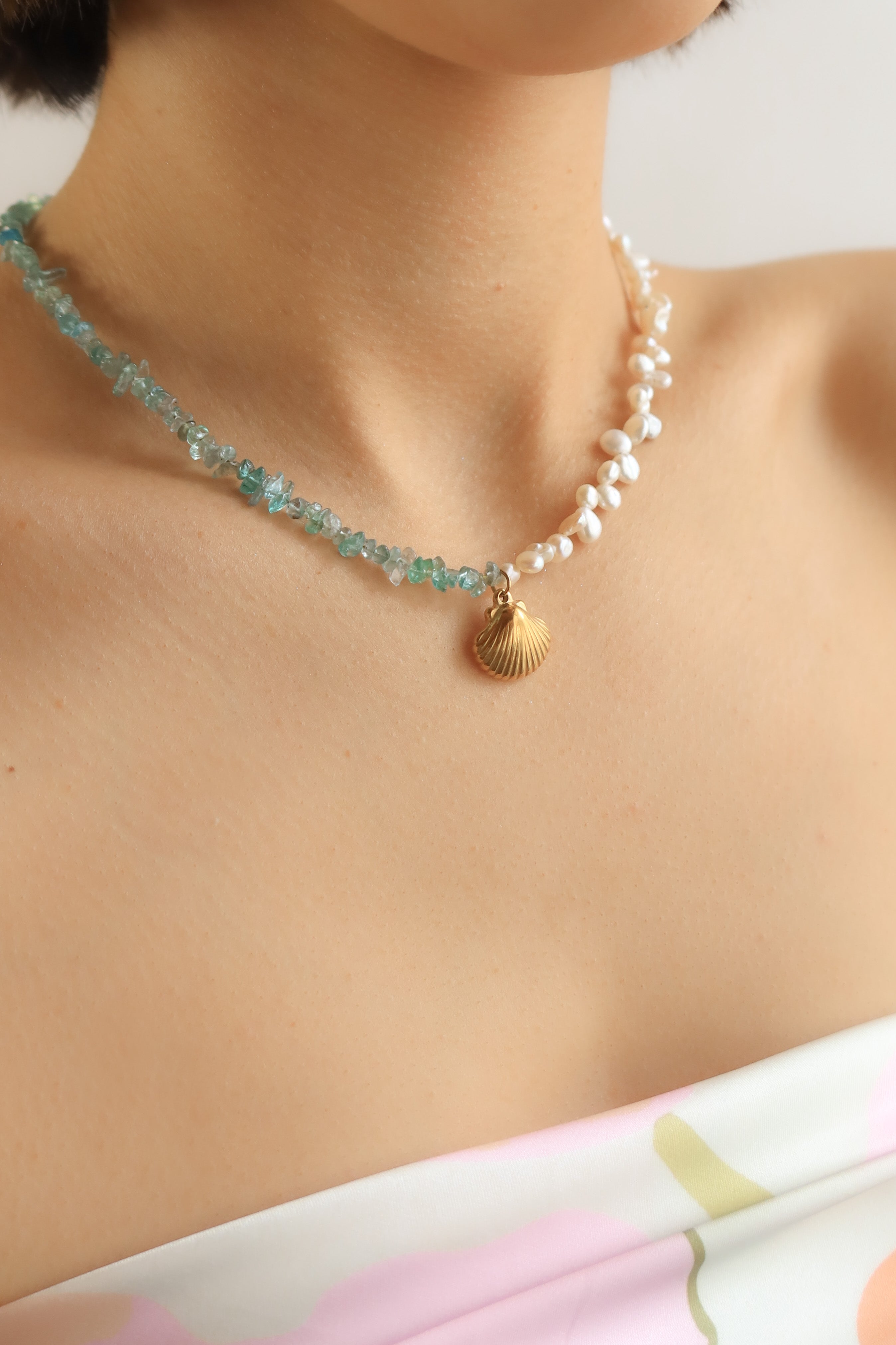 Aqua Beaded Necklace