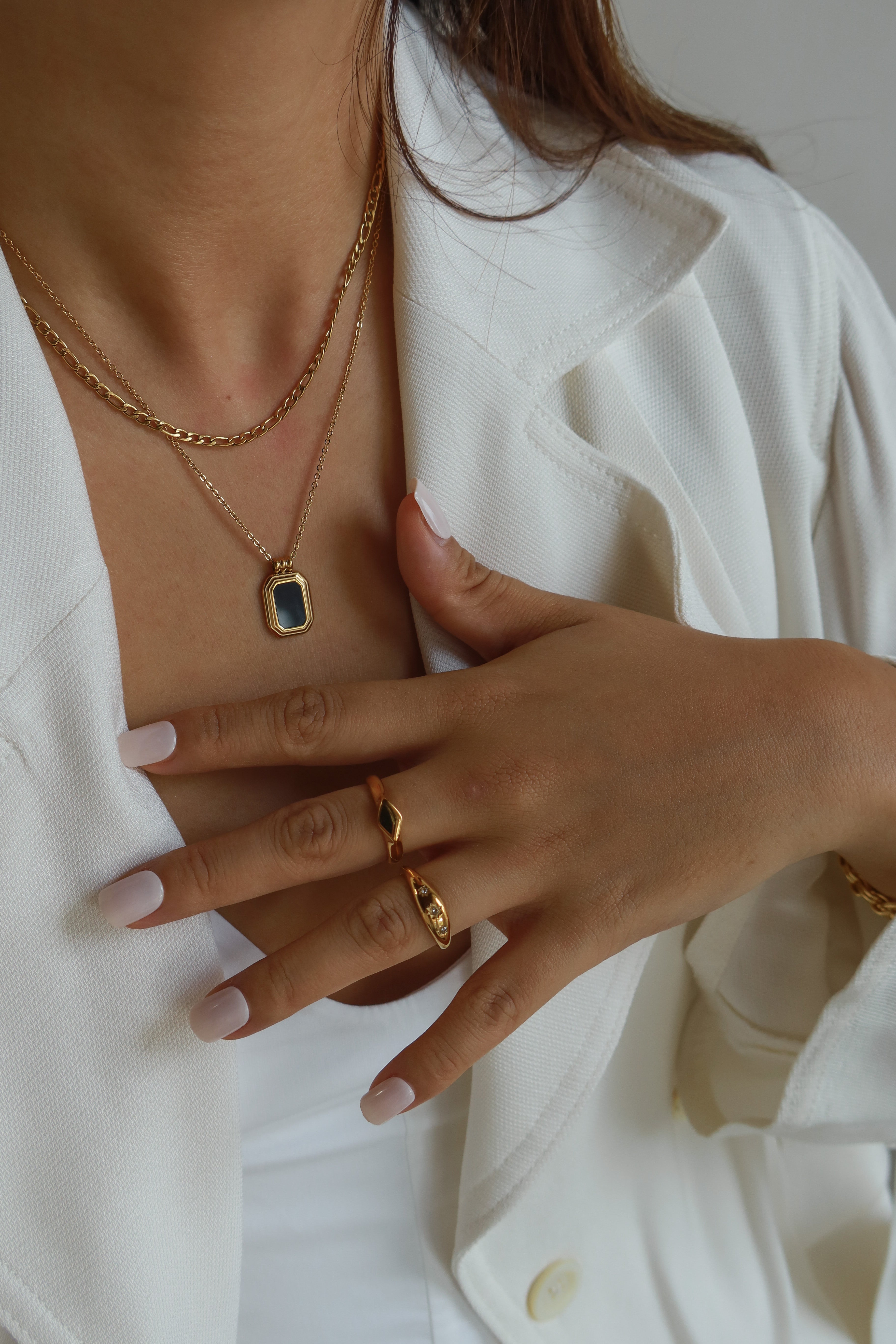 Layering Onyx Necklace Set