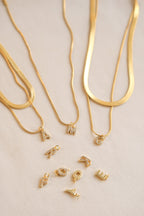 Pavé Initial & Snake Chain Layering Set