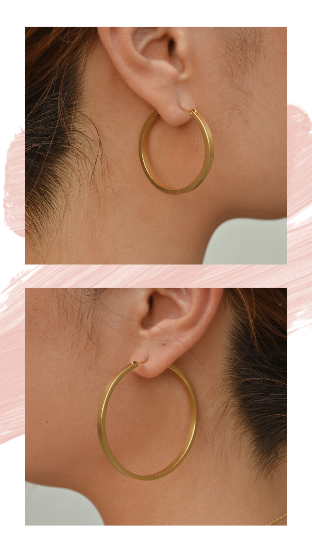 signature gold hoop earrings in different size