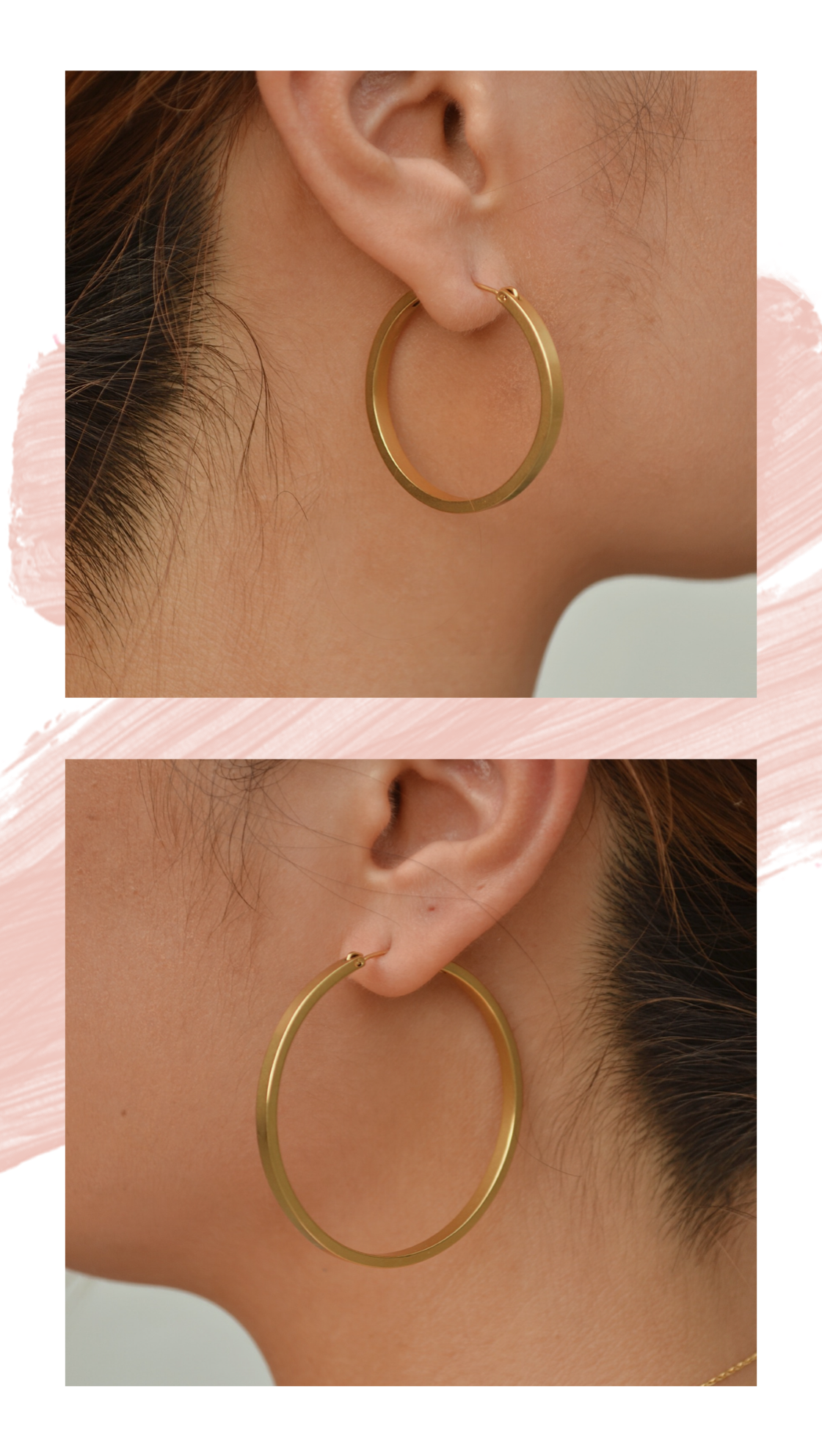 signature gold hoop earrings in different size