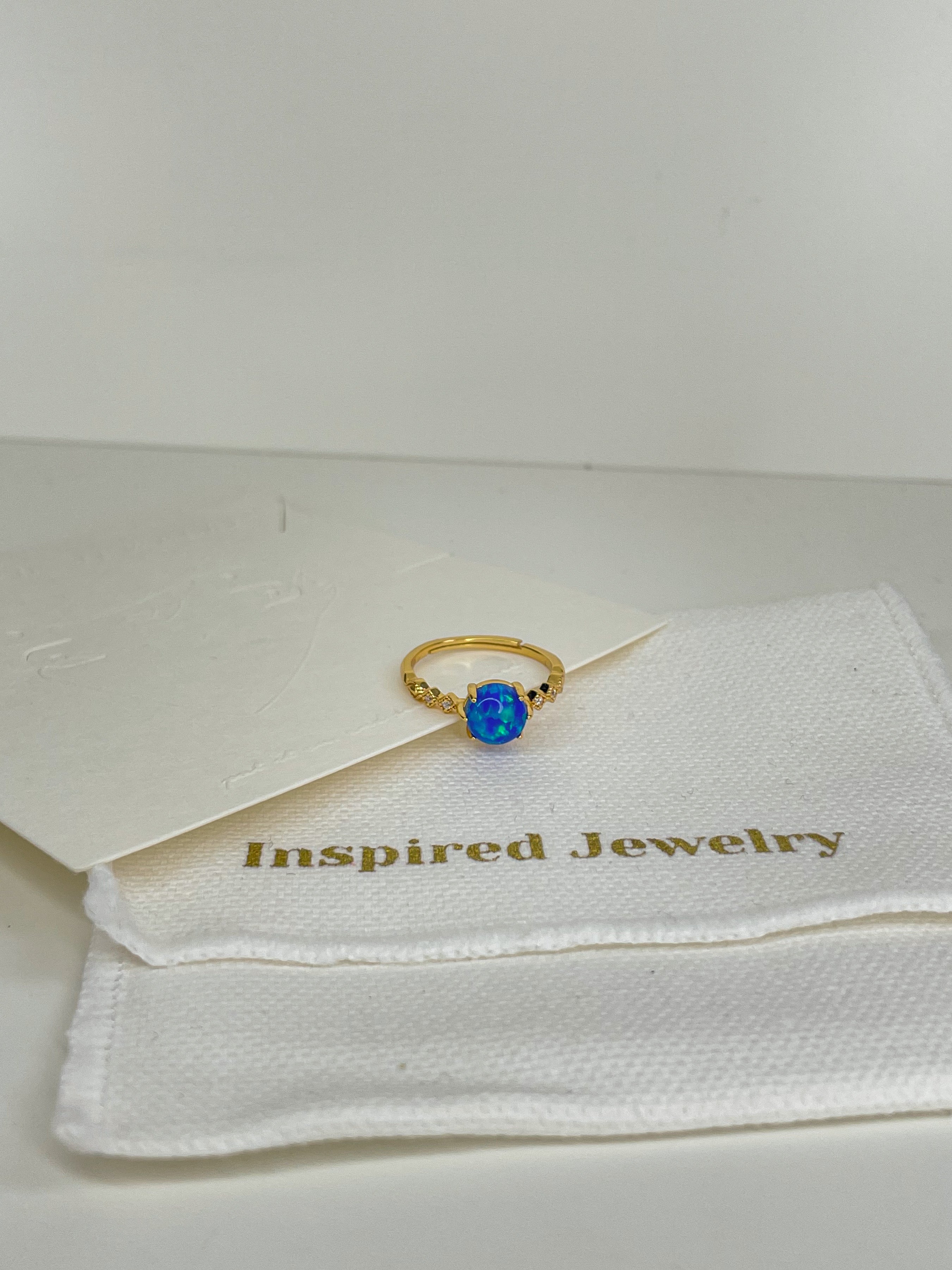 Blue Opal Galaxy Ring