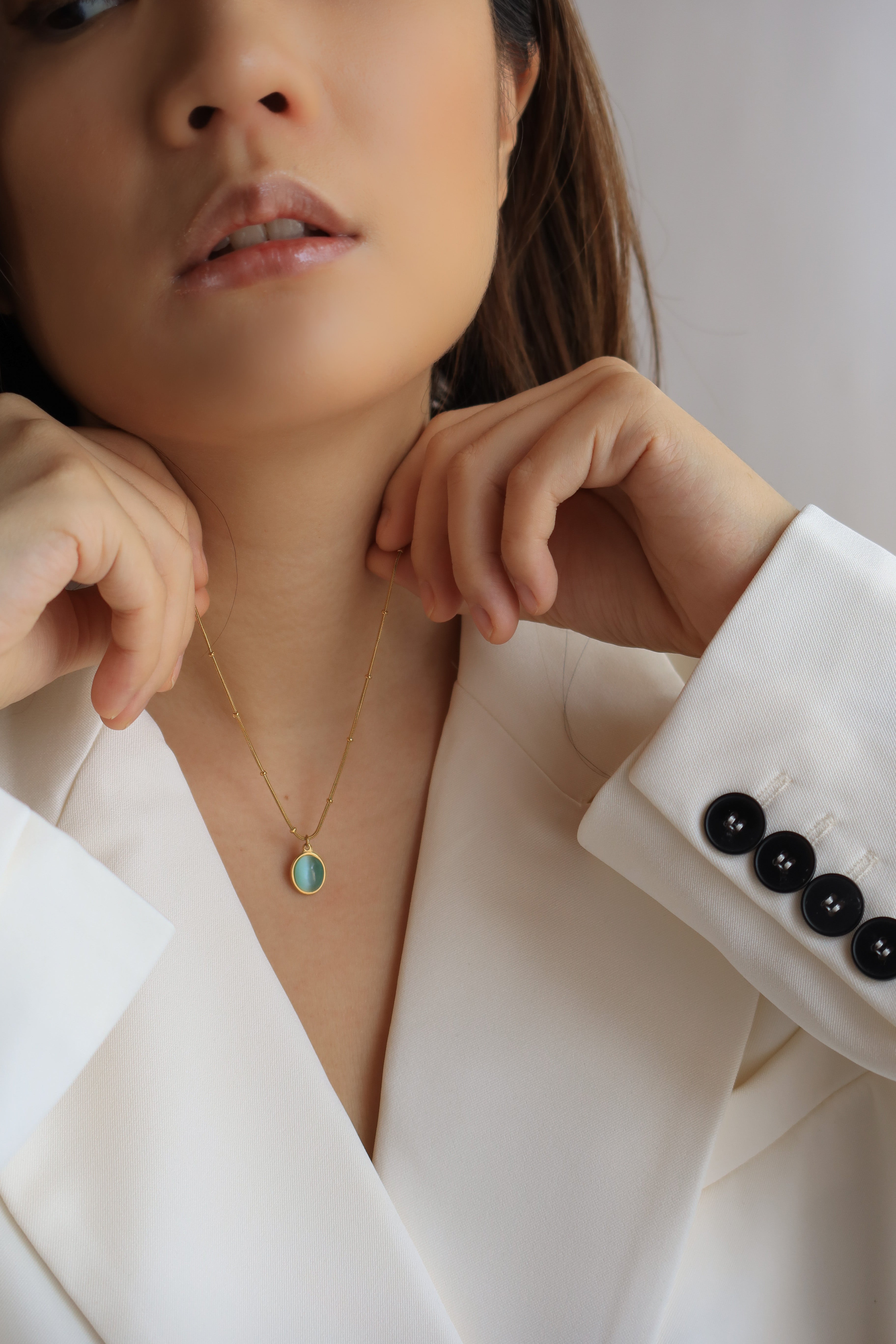 Oval Aquamarine Necklace