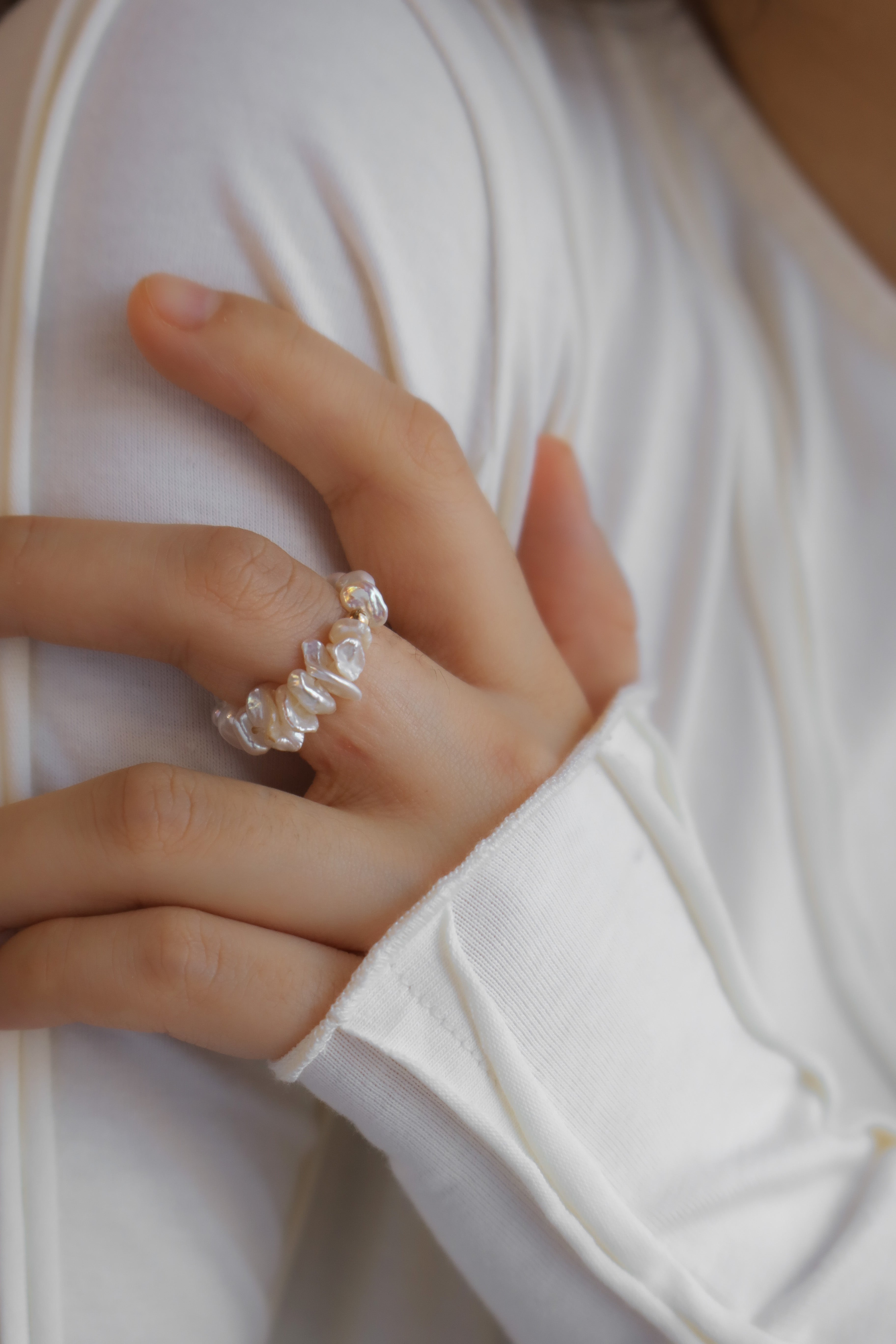Baroque Pearl Beaded Ring
