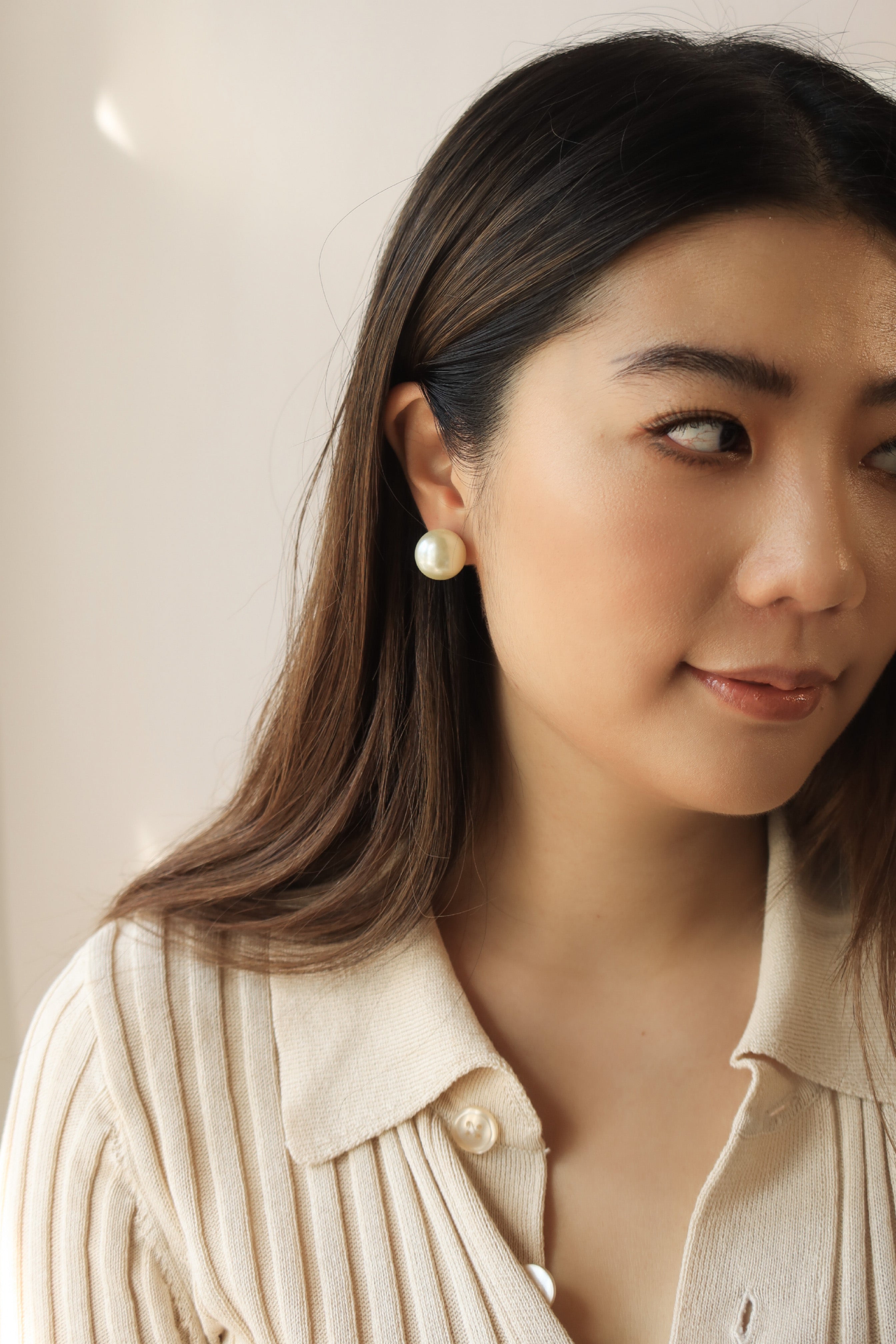 Double Side Pearl Studs