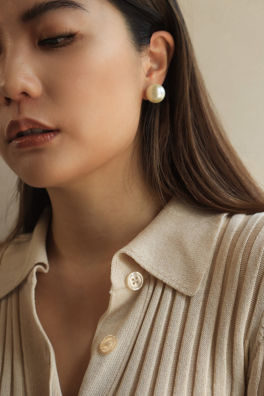 Double Side Pearl Studs