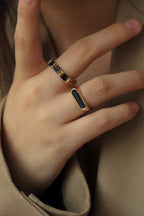 Black Enamel Bar Ring
