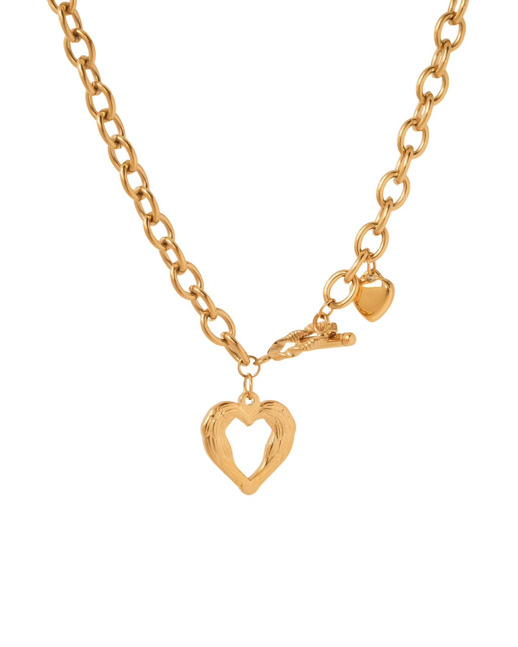 Chunky Heart & Charm Necklace