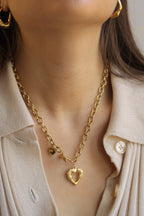 Chunky Heart & Charm Necklace