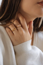 Baguette Rose Quartz Ring