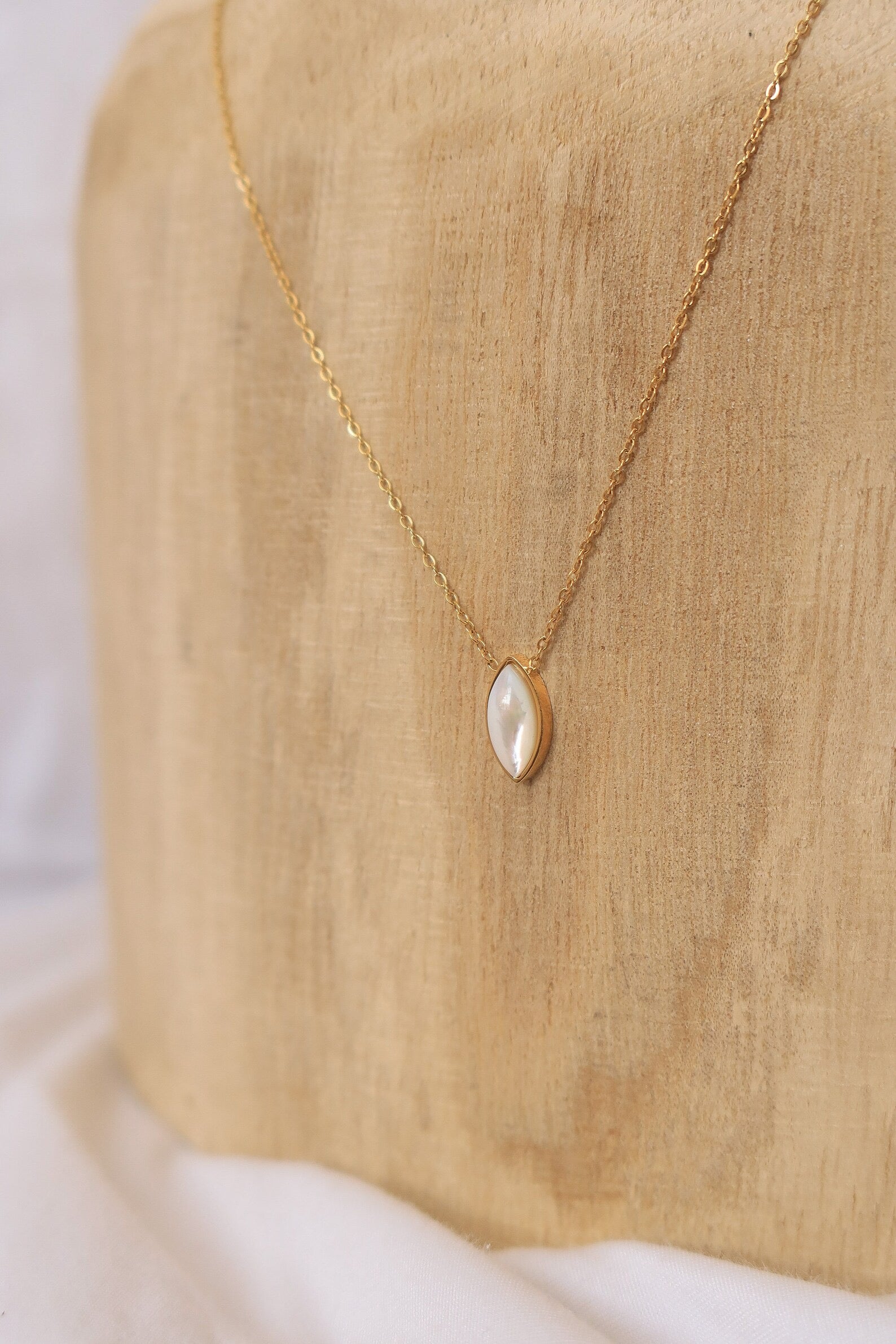 Mother of Pearl  Marquise Necklace
