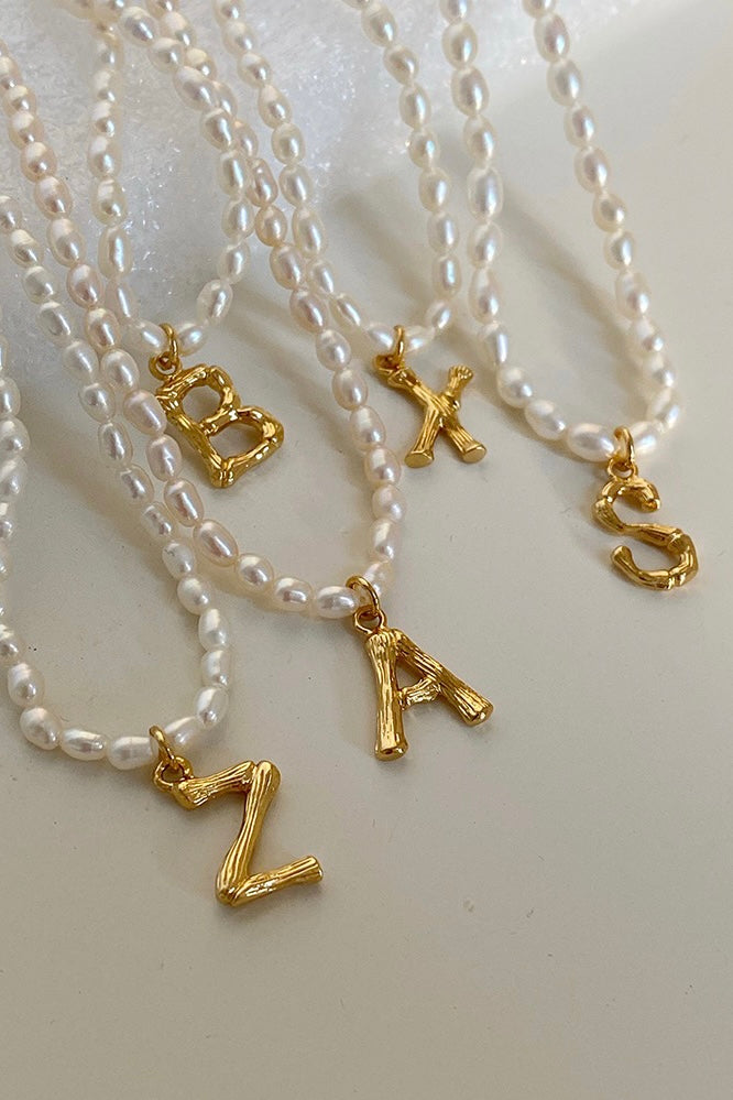 Pearl & Initial Necklace