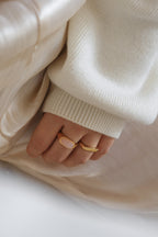 Baguette Rose Quartz Ring